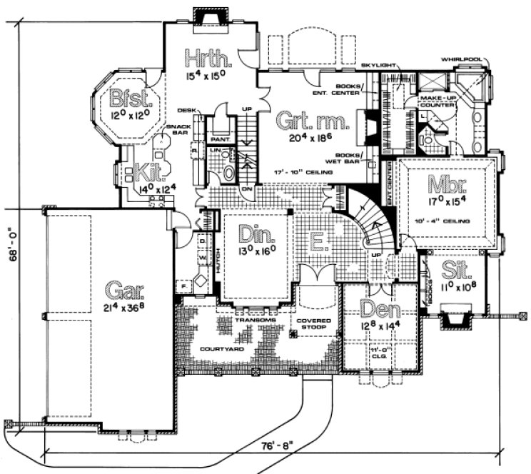 Main Floor Plan for House Plan #151142