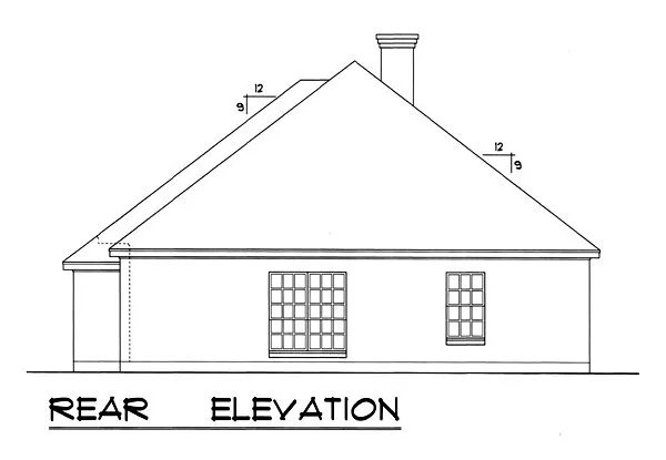 Rear Elevation for House Plan #442013