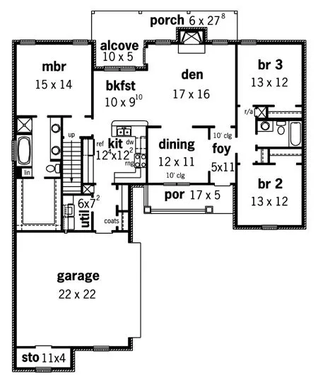 Main Floor Plan for House Plan #400061