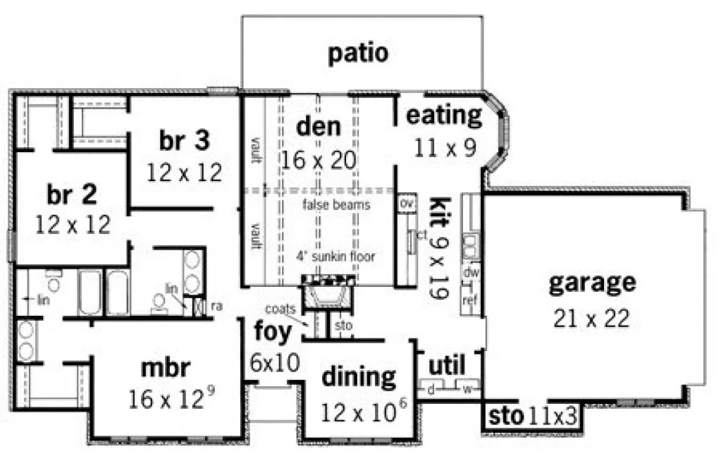 Main Floor Plan for House Plan #402061
