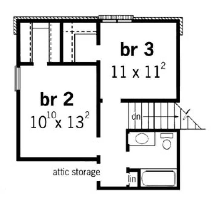 Second Floor Plan for House Plan #404061