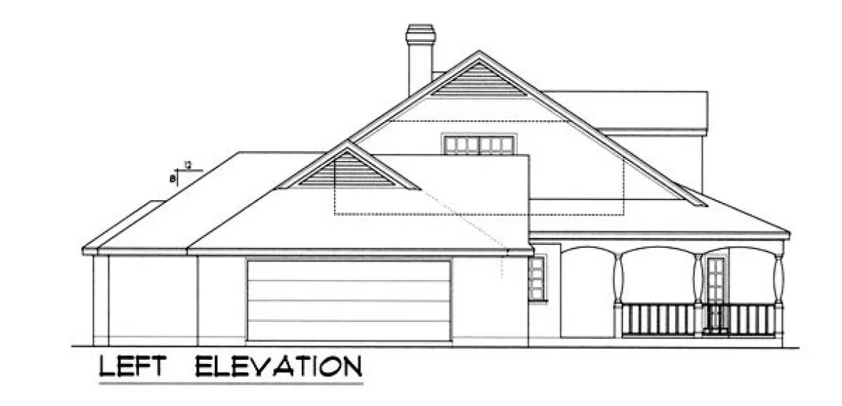 Left Elevation for House Plan #443402