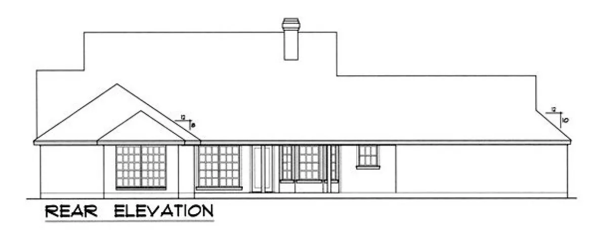 Rear Elevation for House Plan #443402
