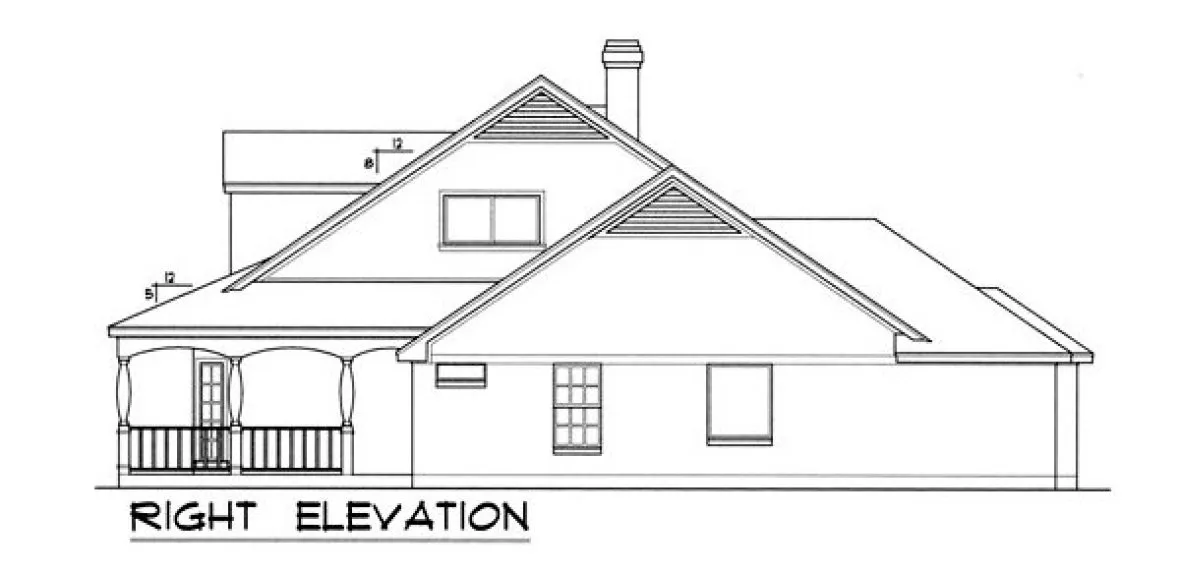 Right Elevation for House Plan #443402
