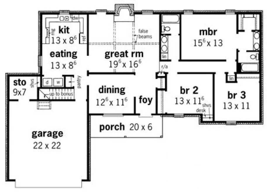 Main Floor Plan for House Plan #401609