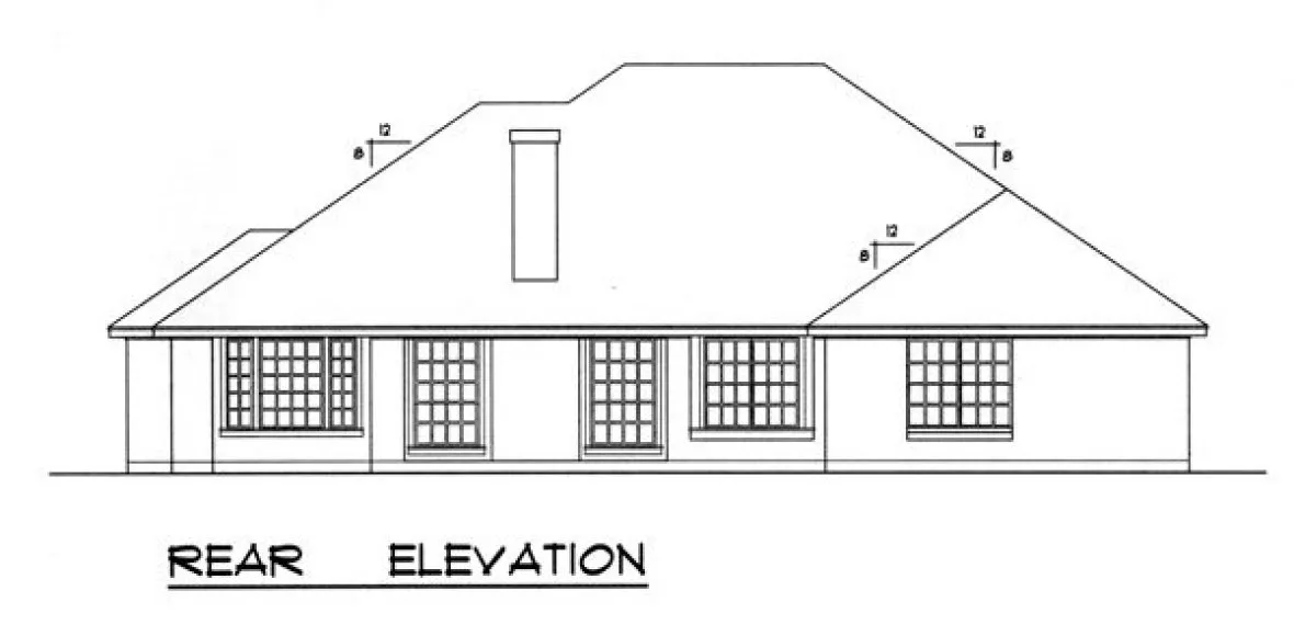 Rear Elevation for House Plan #446402