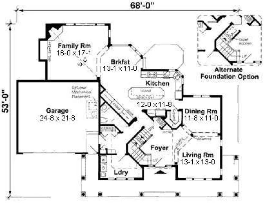 Main Floor Plan for House Plan #183642