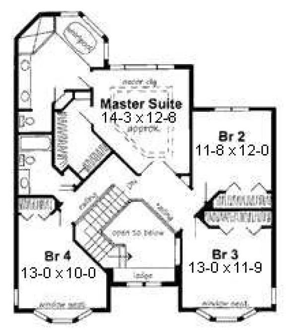 Second Floor Plan for House Plan #183642