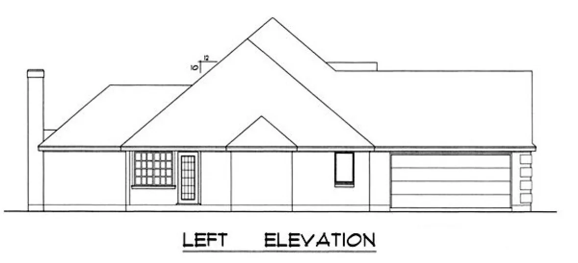 Left Elevation for House Plan #440502