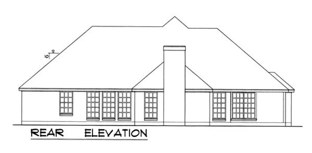 Rear Elevation for House Plan #440502
