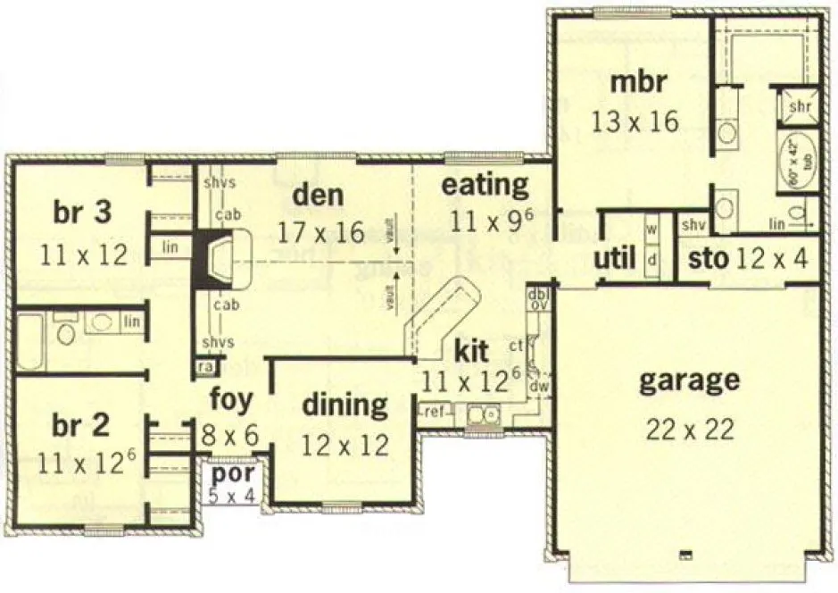 Main Floor Plan for House Plan #400161