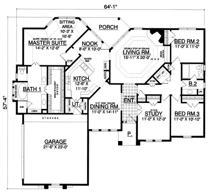 Main Floor Plan for House Plan #444802