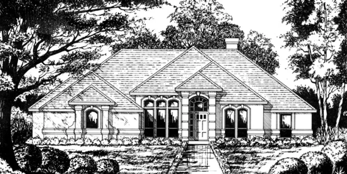 Full Rendering for House Plan #444802