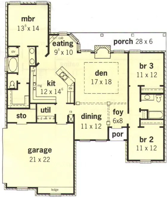 Main Floor Plan for House Plan #402216