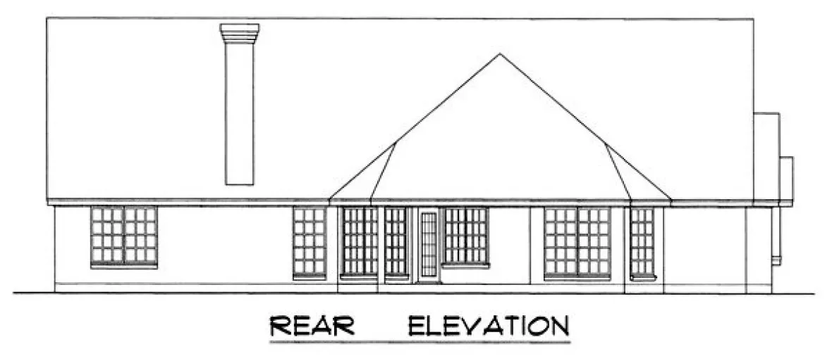 Rear Elevation for House Plan #440212