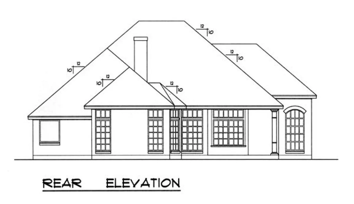 Rear Elevation for House Plan #448322