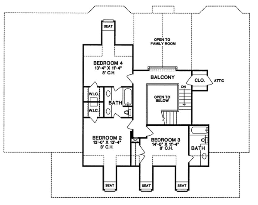 Second Floor Plan for House Plan #152703
