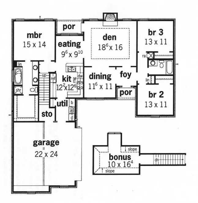 Main Floor Plan for House Plan #406161