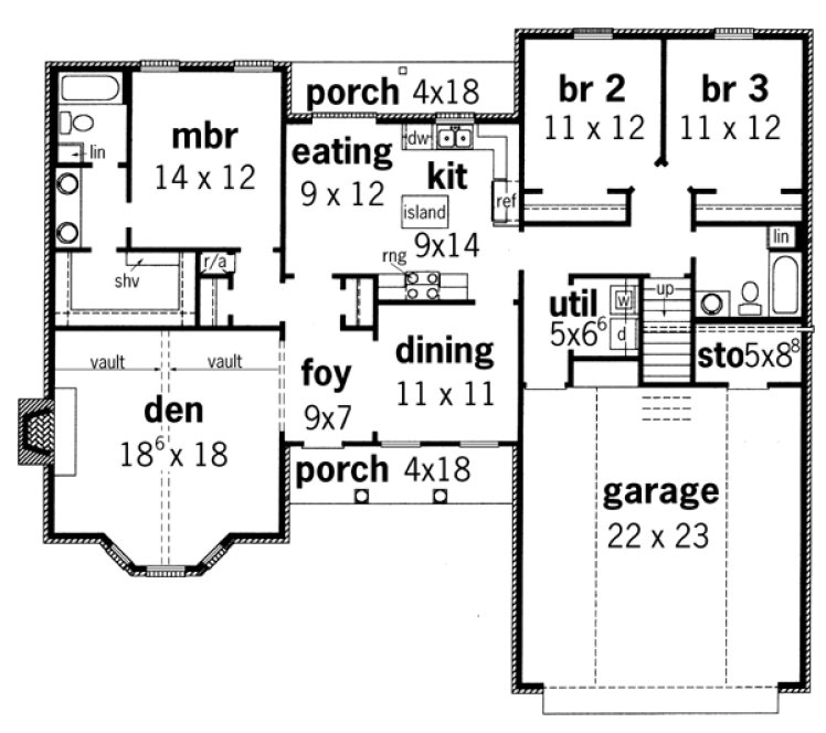 Main Floor Plan for House Plan #407161
