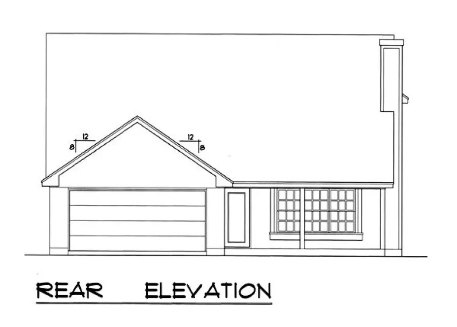 Rear Elevation for House Plan #446422