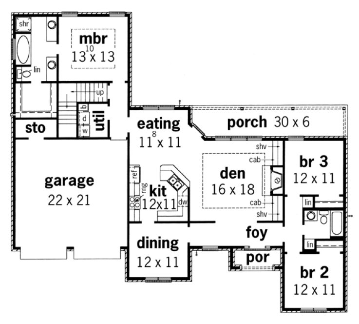 Main Floor Plan for House Plan #408161