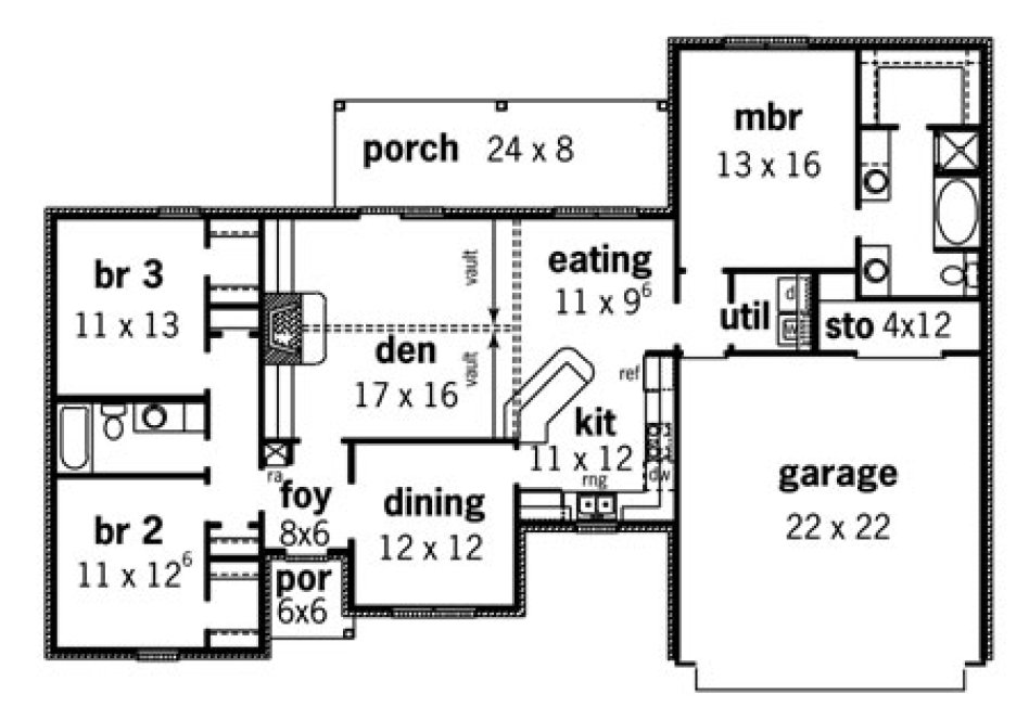 Main Floor Plan for House Plan #400261