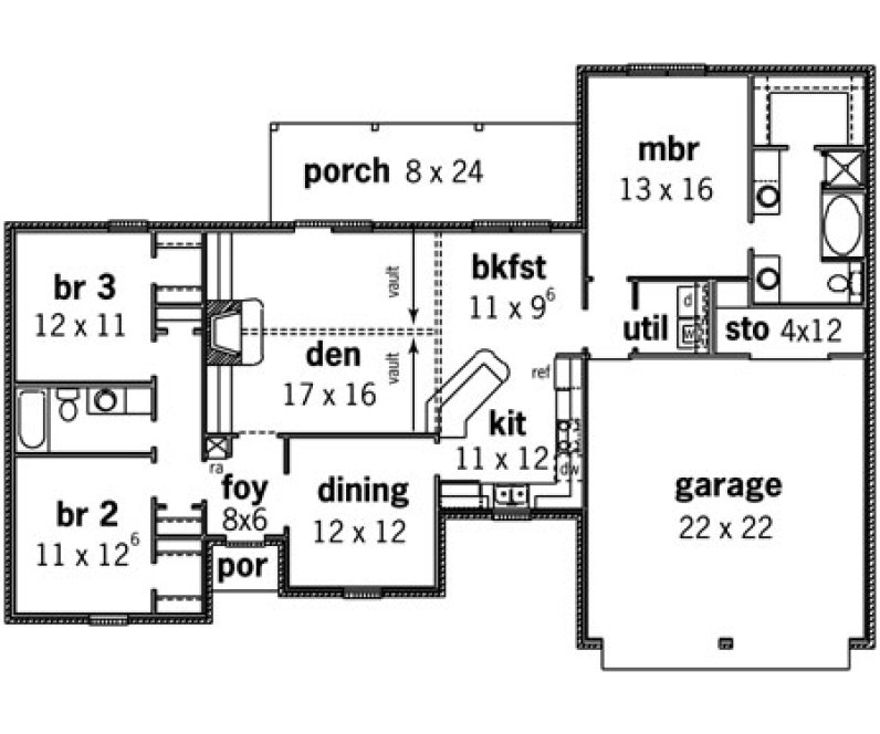 Main Floor Plan for House Plan #401261