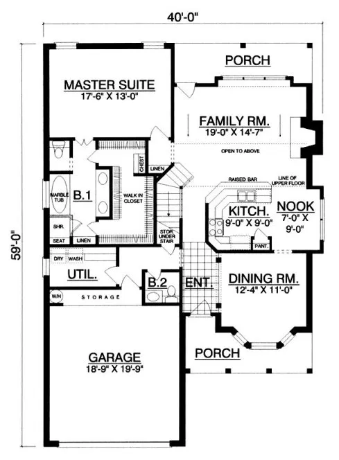 Main Floor Plan for House Plan #444822