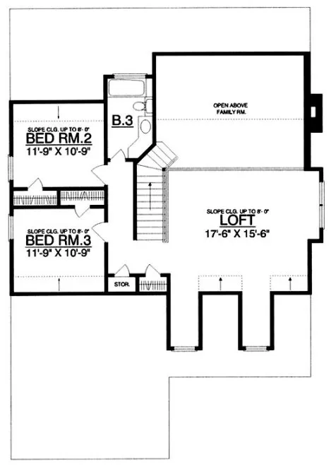 Second Floor Plan for House Plan #444822