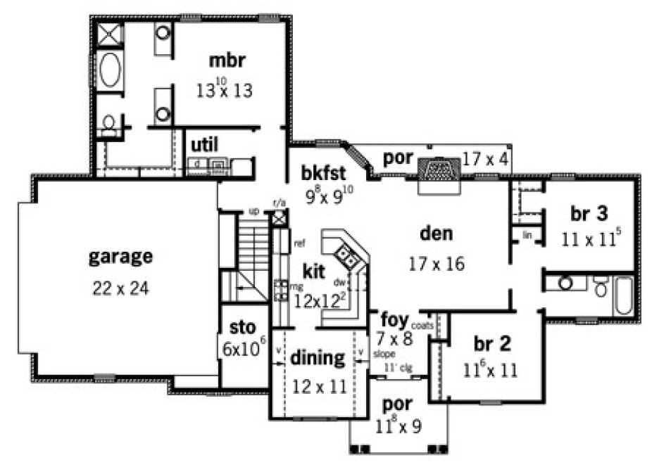 Main Floor Plan for House Plan #403261