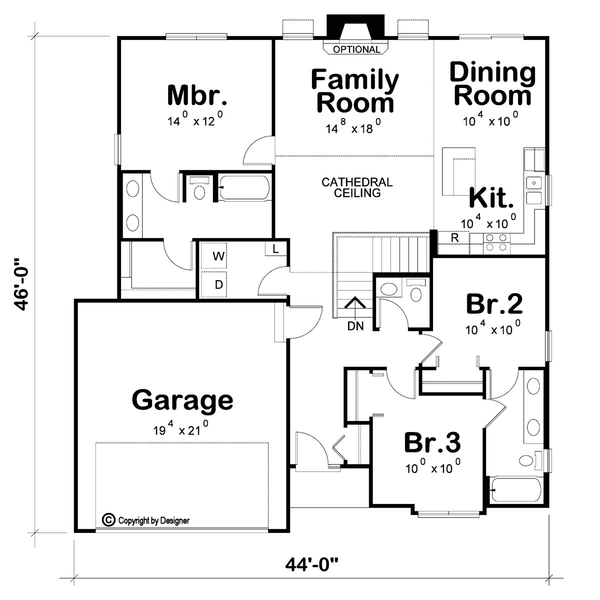 Main Floor Plan for House Plan #156241