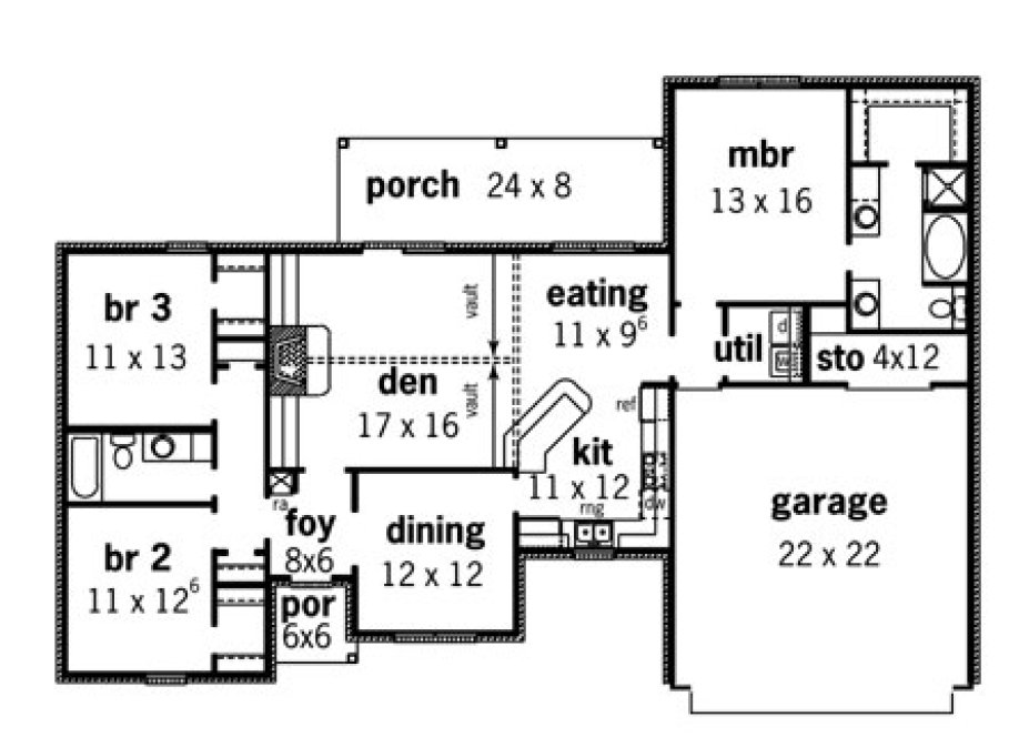Main Floor Plan for House Plan #406261