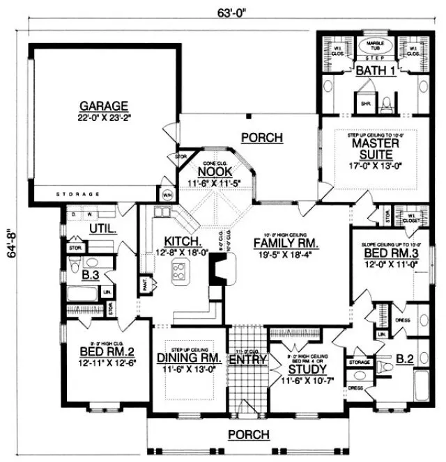 Main Floor Plan for House Plan #441142