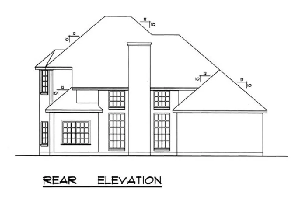 Rear Elevation for House Plan #442440