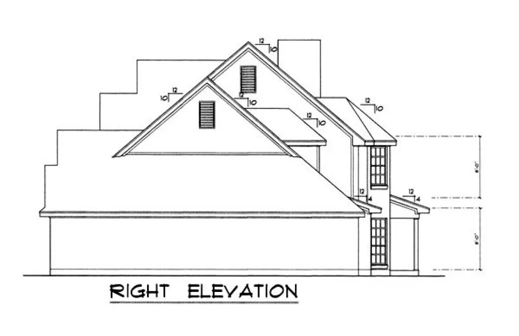 Right Elevation for House Plan #444442
