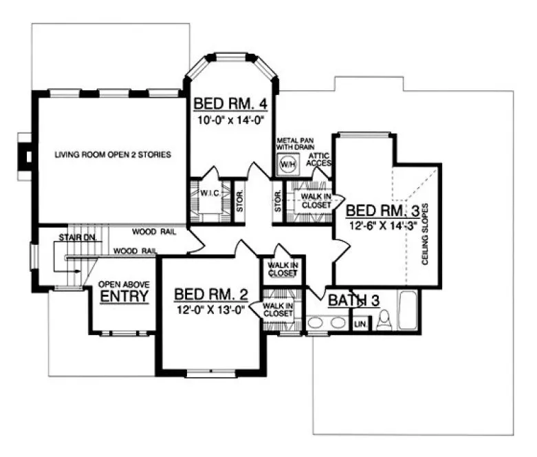 Second Floor Plan for House Plan #444442