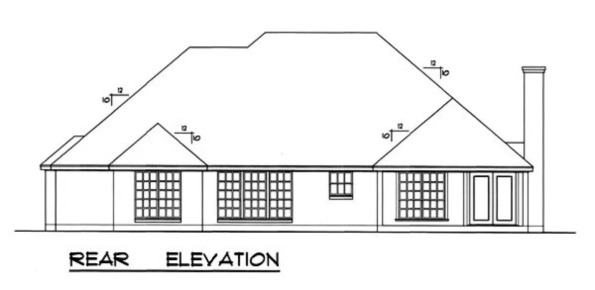 Rear Elevation for House Plan #448442