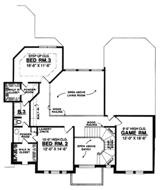 Second Floor Plan for House Plan #445553