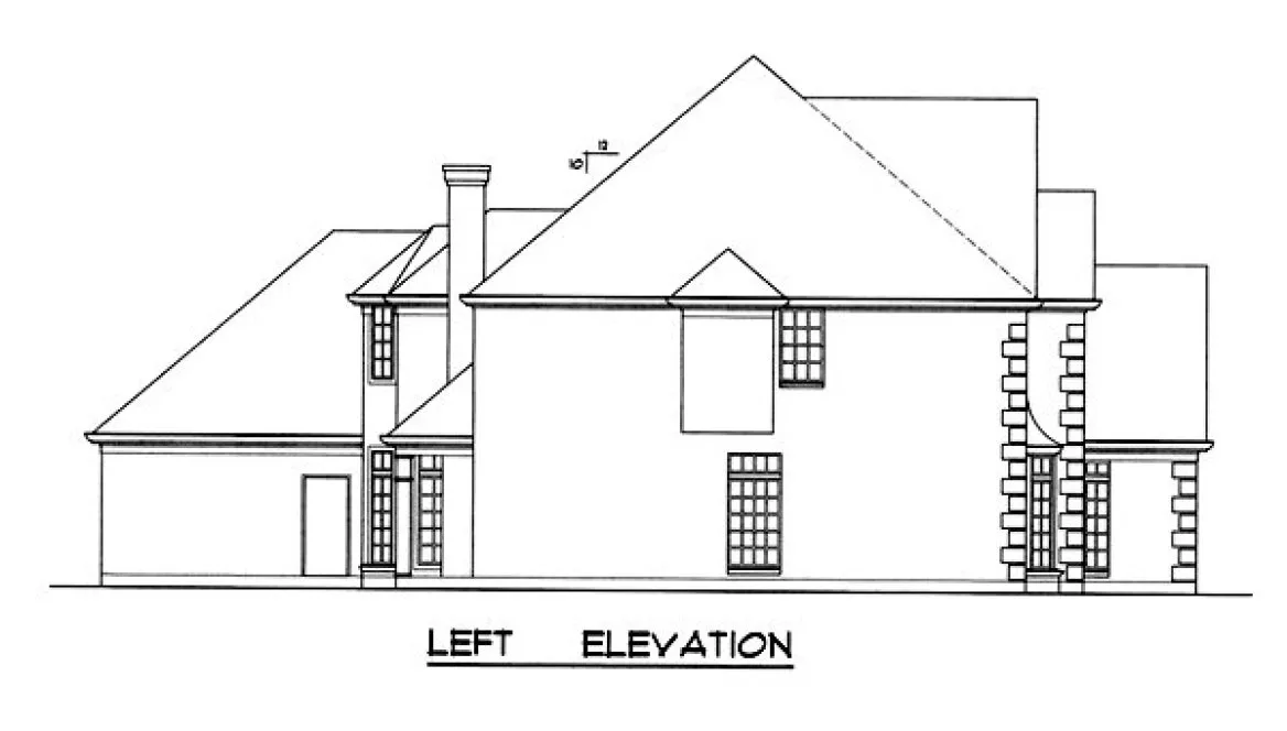 Left Elevation for House Plan #444633