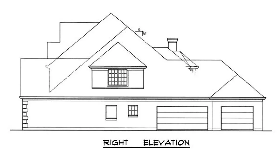 Right Elevation for House Plan #444633