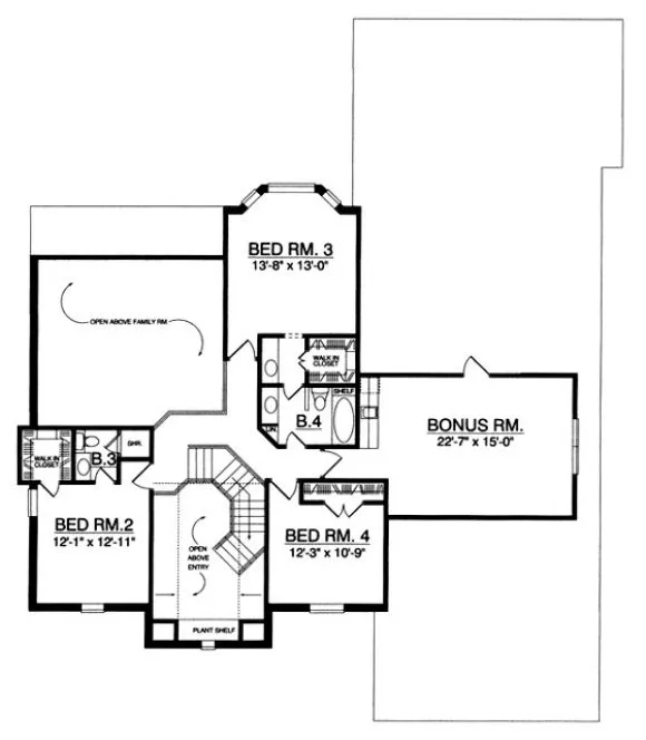 Second Floor Plan for House Plan #444633