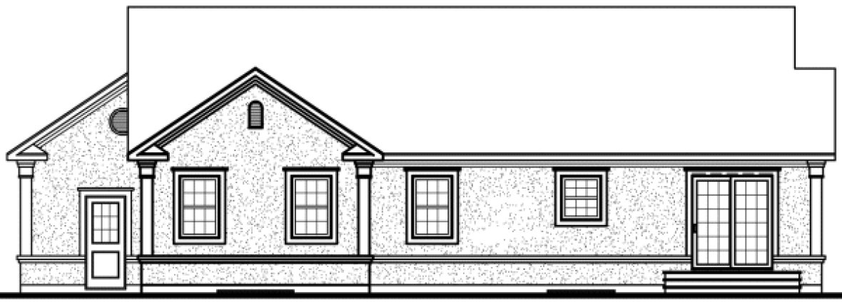 Rear Elevation for House Plan #146722