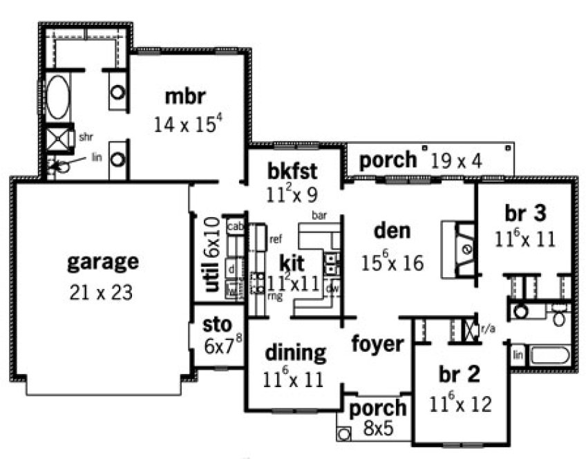 Main Floor Plan for House Plan #407261