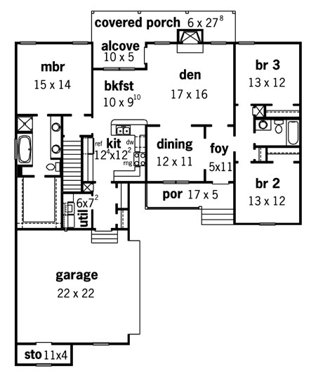 Main Floor Plan for House Plan #408261