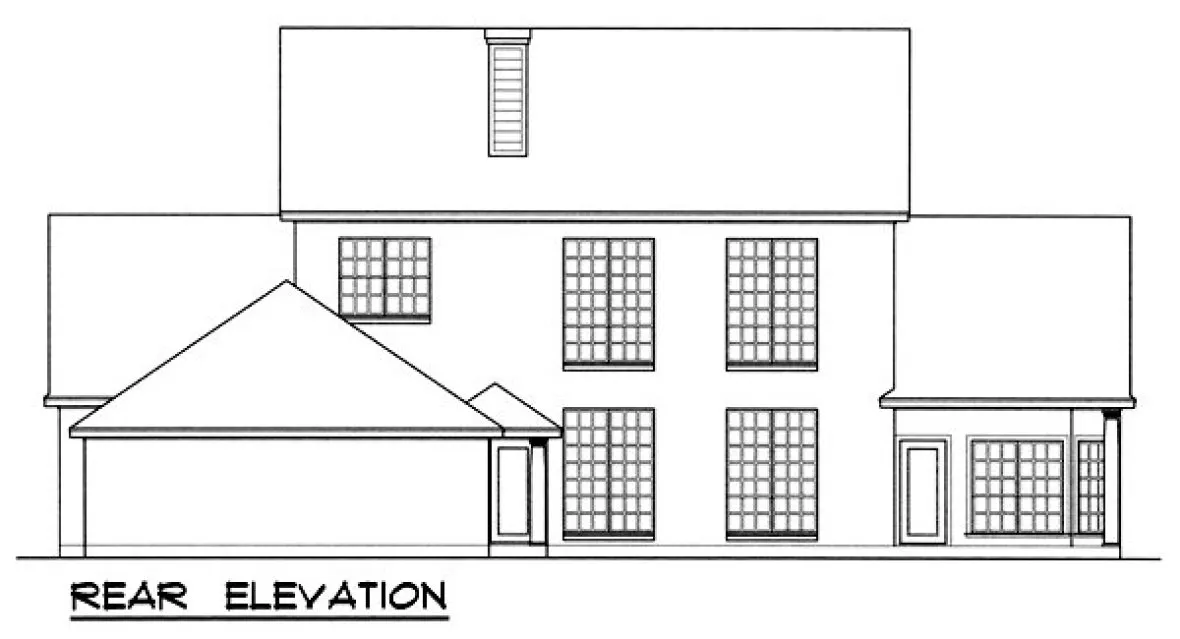 Rear Elevation for House Plan #446623