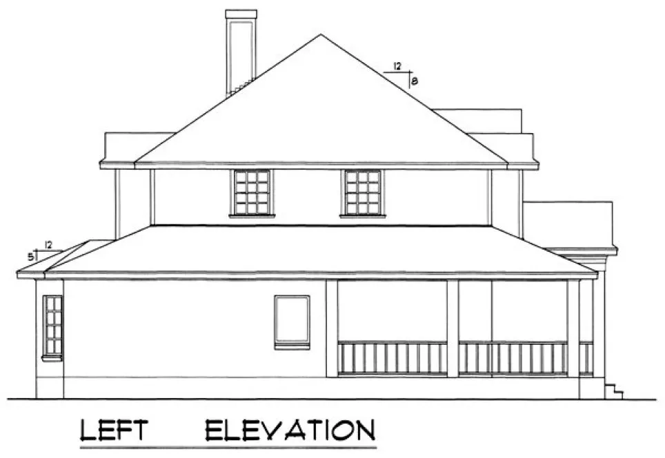 Left Elevation for House Plan #442987