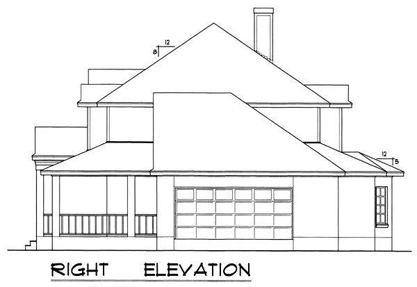 Right Elevation for House Plan #442987