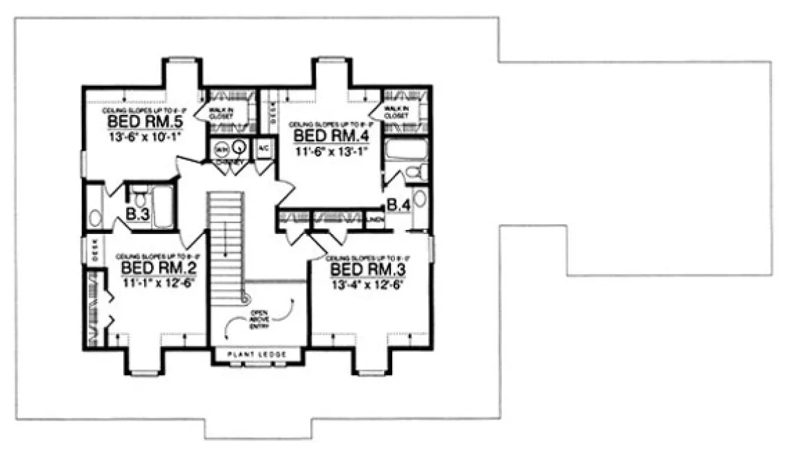Second Floor Plan for House Plan #442987