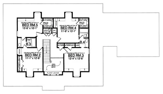 Second Floor Plan for House Plan #442987