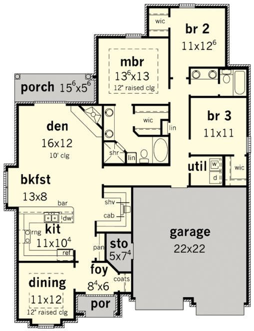 Main Floor Plan for House Plan #404361
